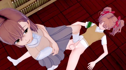 Shirai Kuroko x Misaka Mikoto Futa Hentai in 3D - Spannende Anime-Action!