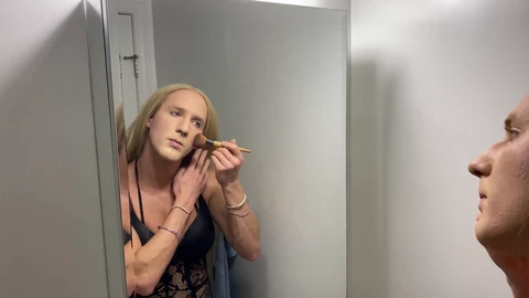 Sexy crossdresser heavy makeup fucked, heavy makeup tranny